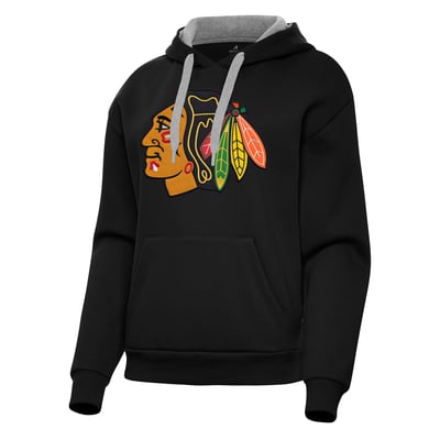 Chicago Blackhawks Antigua Women's Victory Pullover Hoodie - Black