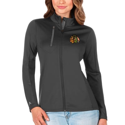 Chicago Blackhawks Antigua Women's Generation Full-Zip Jacket - Charcoal
