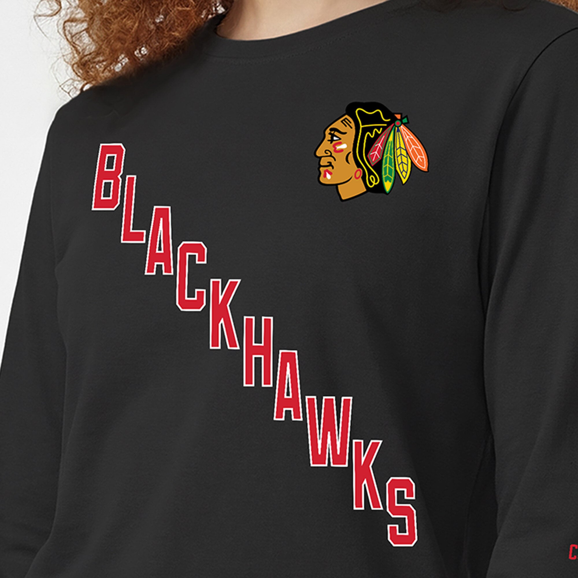 Women's Champion  Black Chicago Blackhawks Long Sleeve T-Shirt