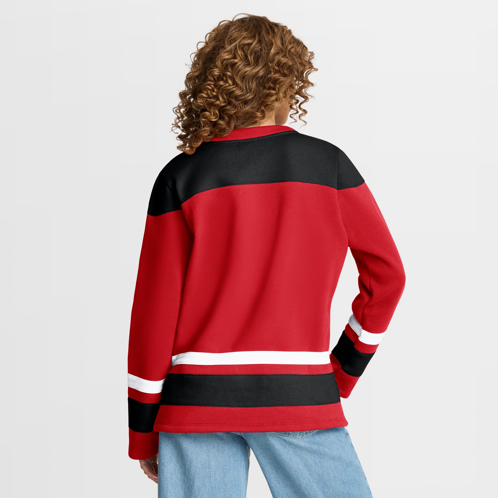 Sweat-shirt à lacets manches longues Icing Fanatics Athletic rouge pour femme des Blackhawks de Chicago