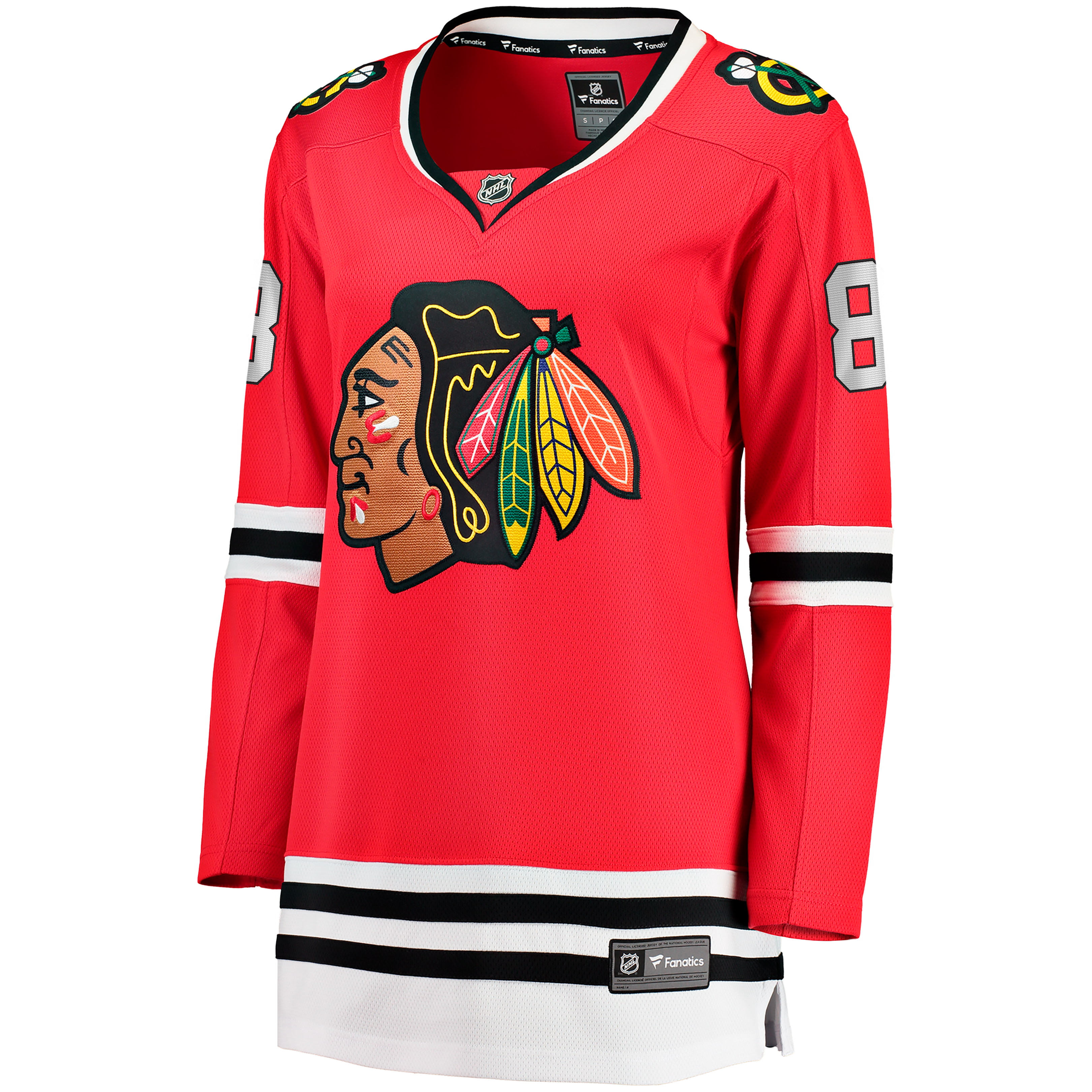 Maillot domicile rouge Patrick Kane des Blackhawks de Chicago pour femmes (Fanatics).
