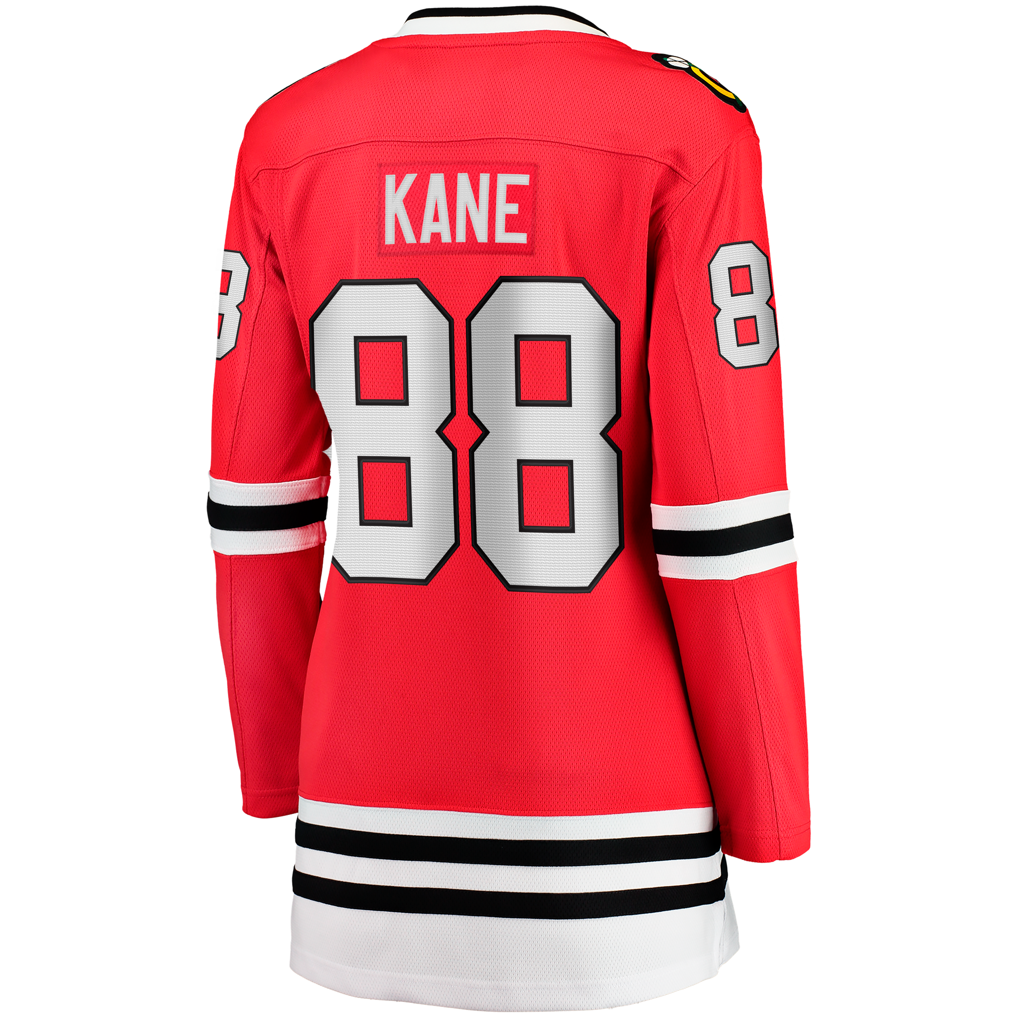 Maillot domicile rouge Patrick Kane des Blackhawks de Chicago pour femmes (Fanatics).