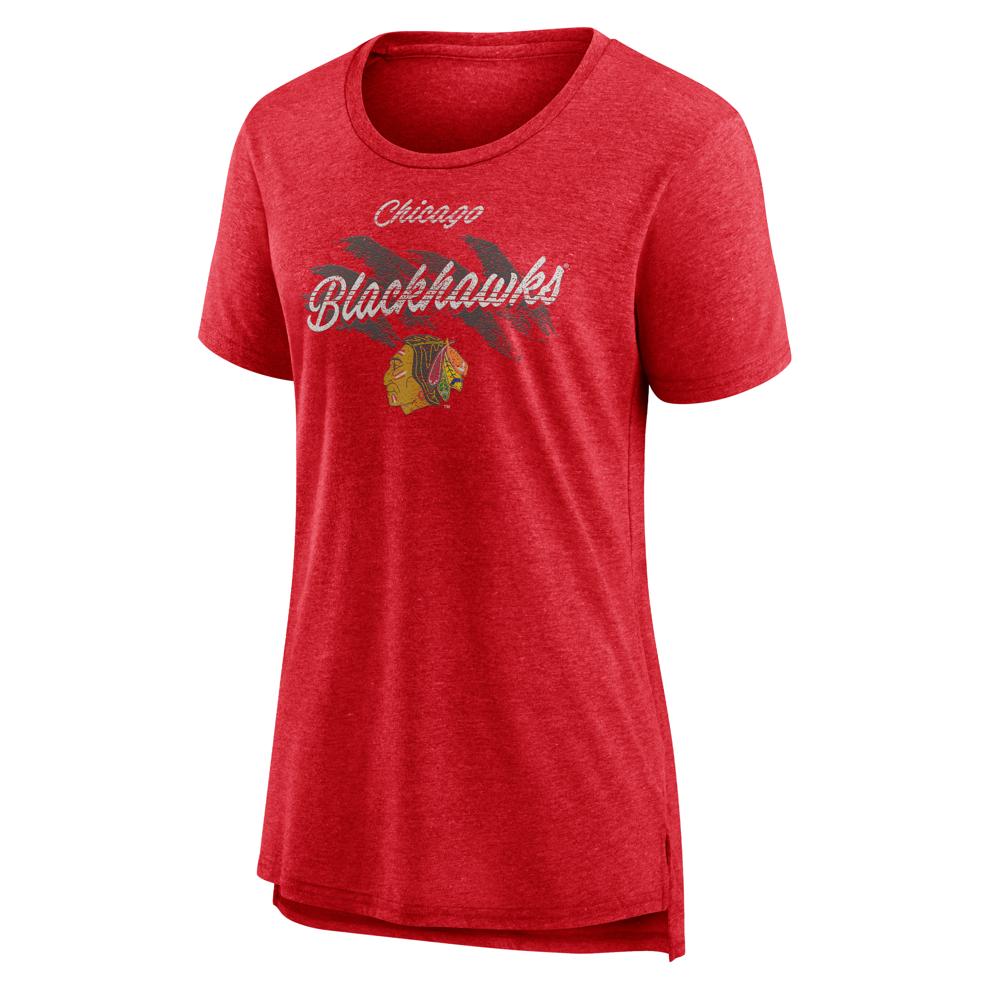 Women's Fanatics Red Chicago Blackhawks Hit the Ice Tri-Blend T-Shirt