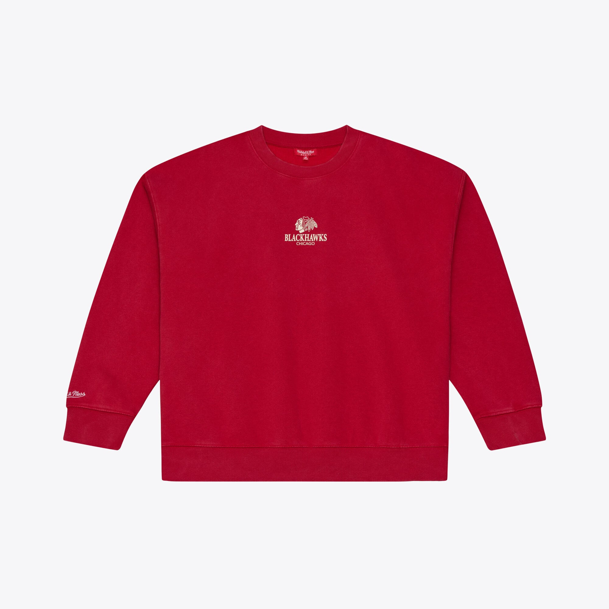 Women's Mitchell & Ness Red Chicago Blackhawks Core Essentials Sweatshirt