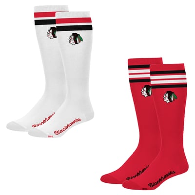 Chicago Blackhawks PRO Compression Women's Varsity Stripe Knee-High Compression Socks Two Pack