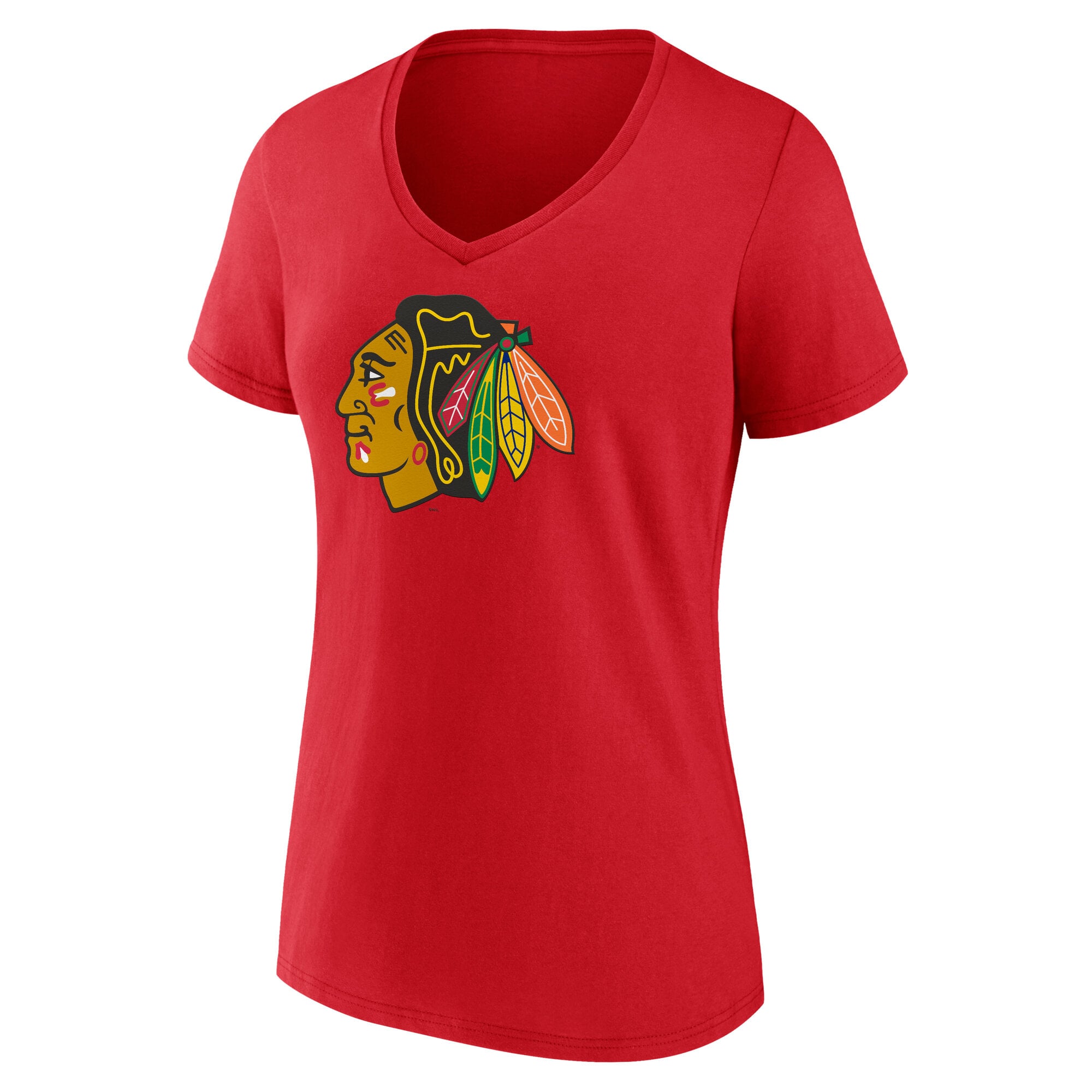 T-shirt à col en V rouge Chicago Blackhawks pour femme, spécial fête des mères