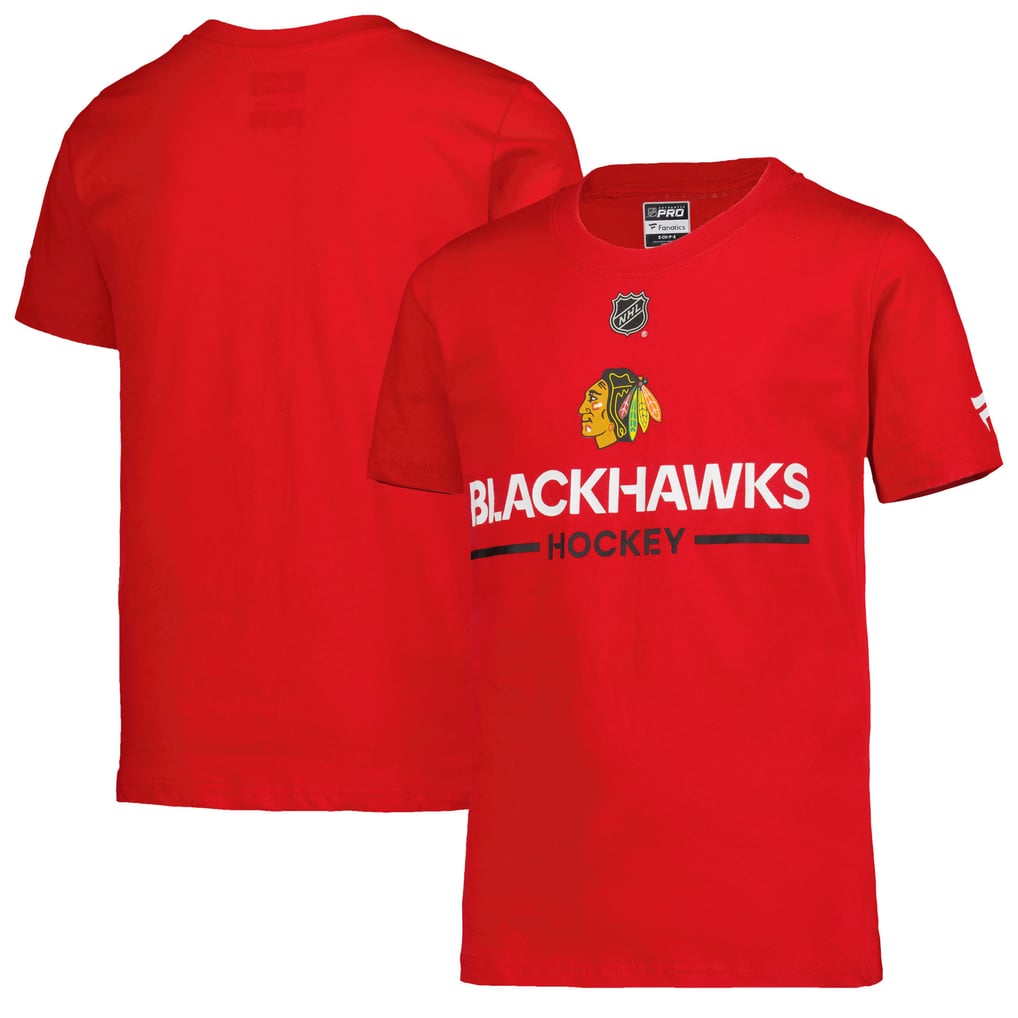 Youth Chicago Blackhawks Fanatics Red Authentic Pro Wordmark T-Shirt