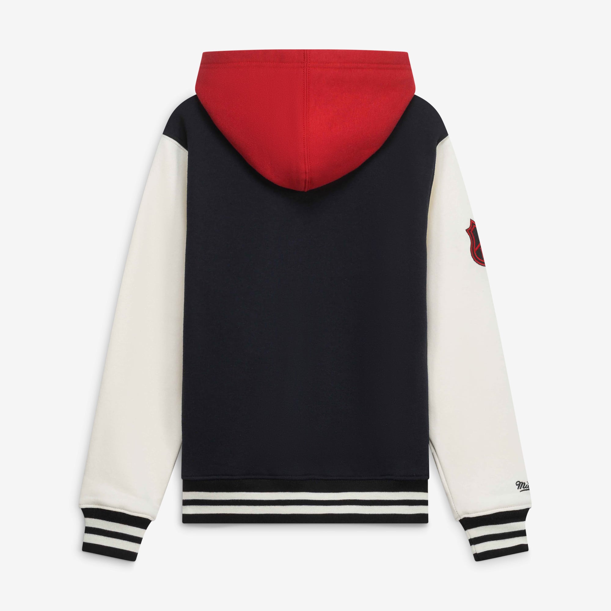 Veste polaire Mitchell & Ness noire Chicago Blackhawks pour enfant, fermeture à boutons-pression.