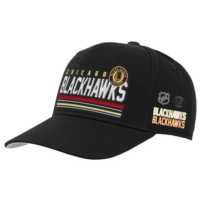 Chicago Blackhawks Mitchell & Ness Youth Triple Play Pro Pinch Snapback Hat - Black