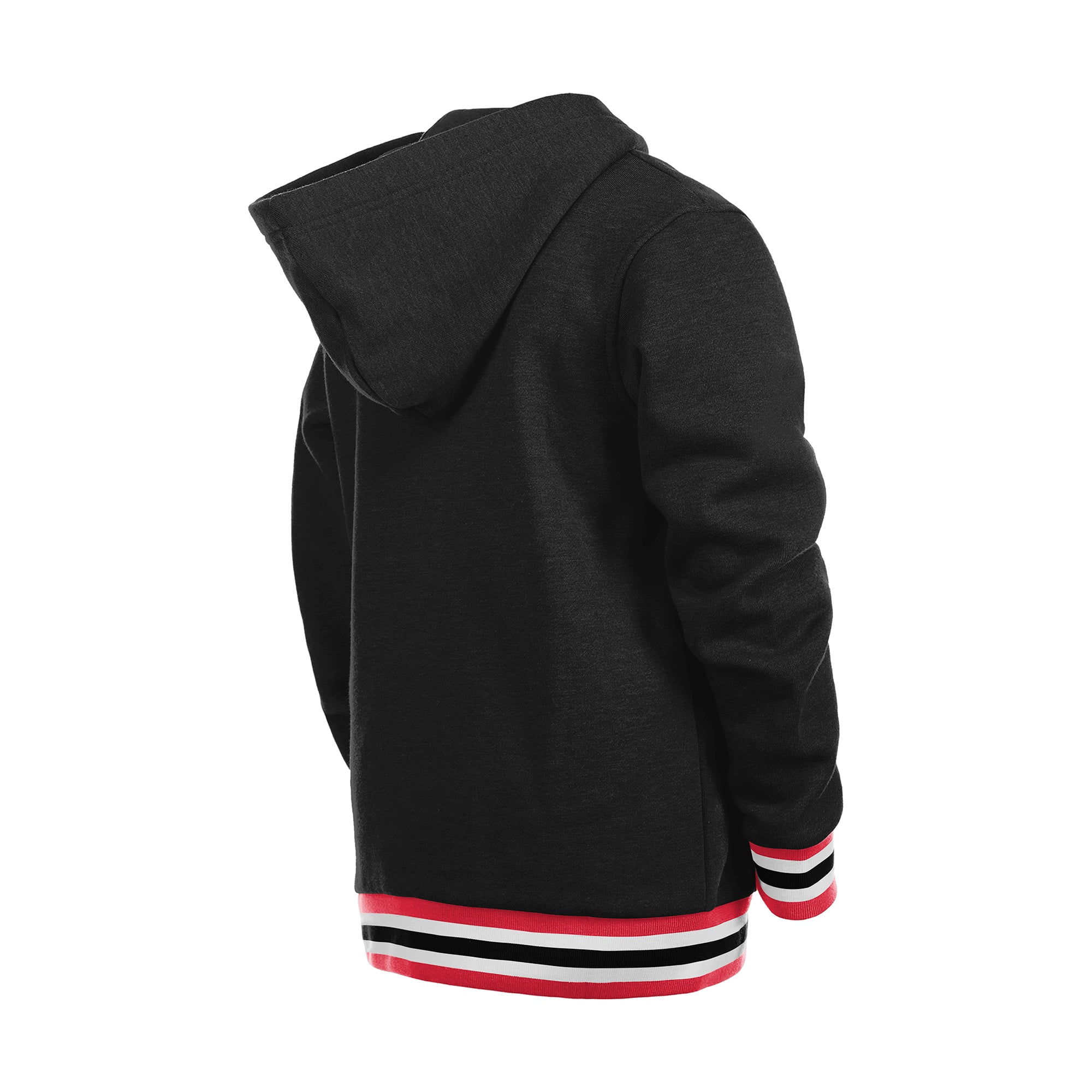 Youth New Era Black Chicago Blackhawks Knit Trim Pullover Hoodie