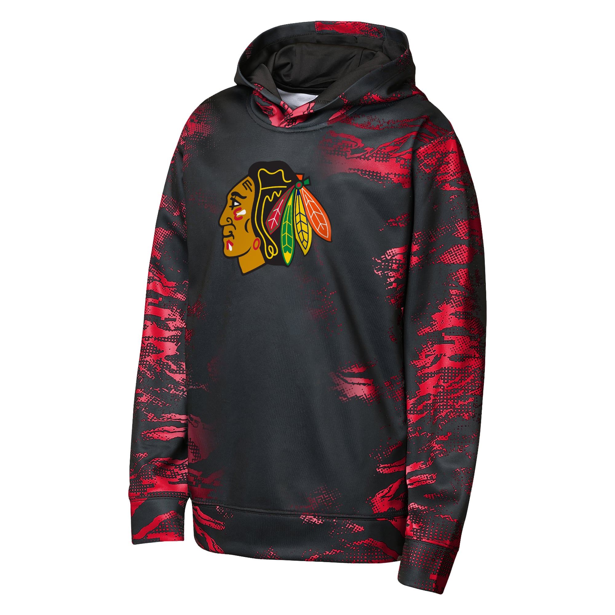 Sweat à capuche Youth Outerstuff noir Chicago Blackhawks Team Dynamics
