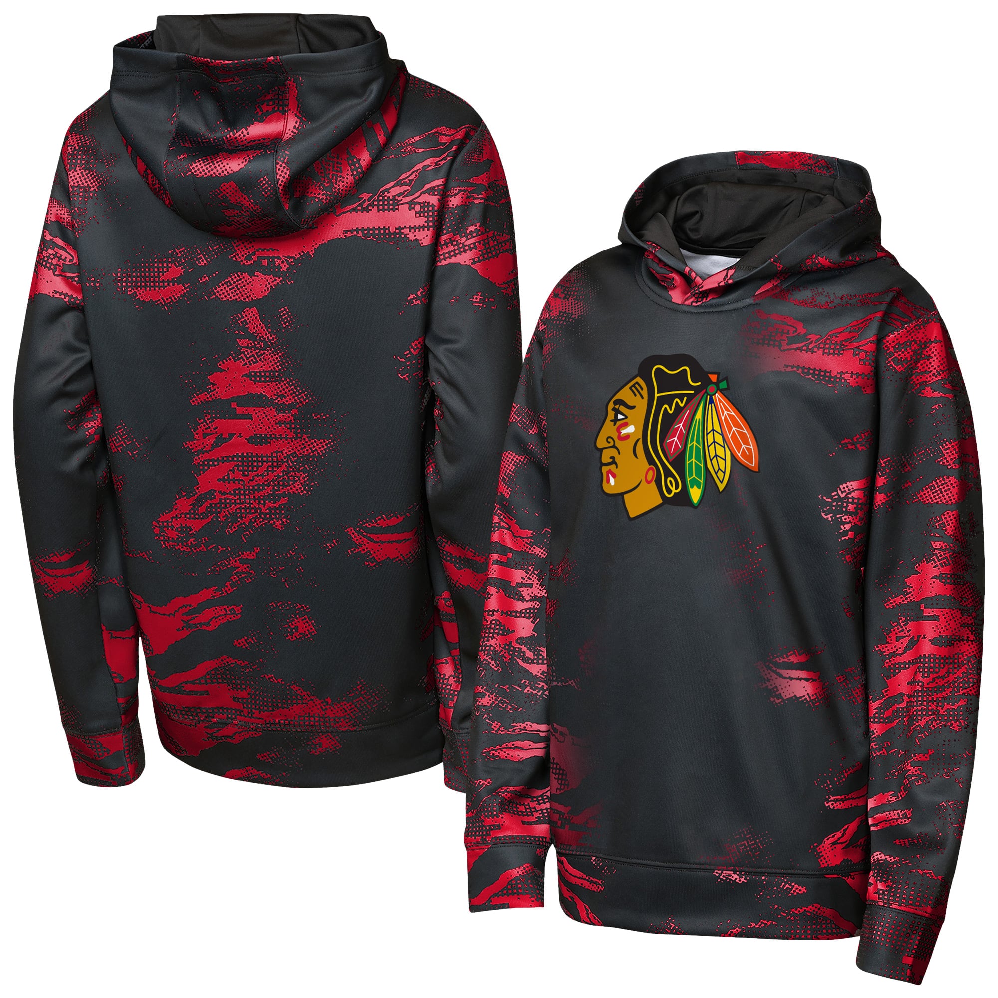 Sweat à capuche Youth Outerstuff noir Chicago Blackhawks Team Dynamics