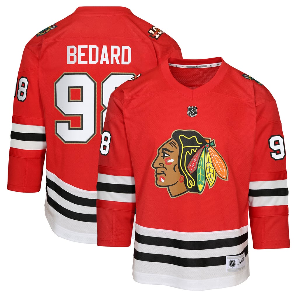 Youth Chicago Blackhawks Connor Bedard Outerstuff Red Anniversary Centennial Replica Jersey