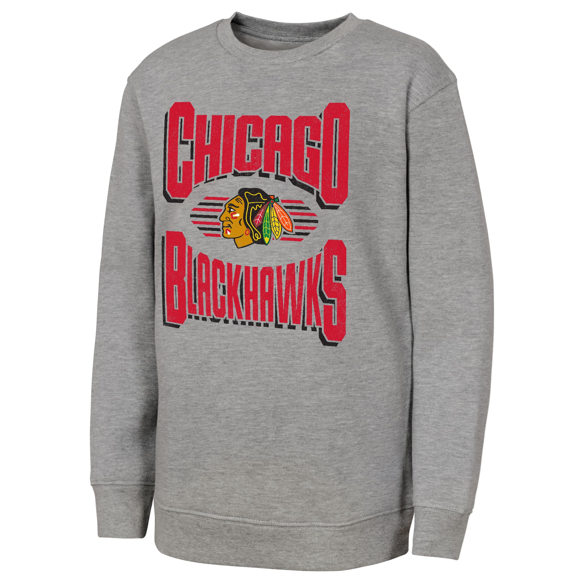 Sweat-shirt gris Jet Stream des Blackhawks de Chicago pour jeunes la marque Outerstuff