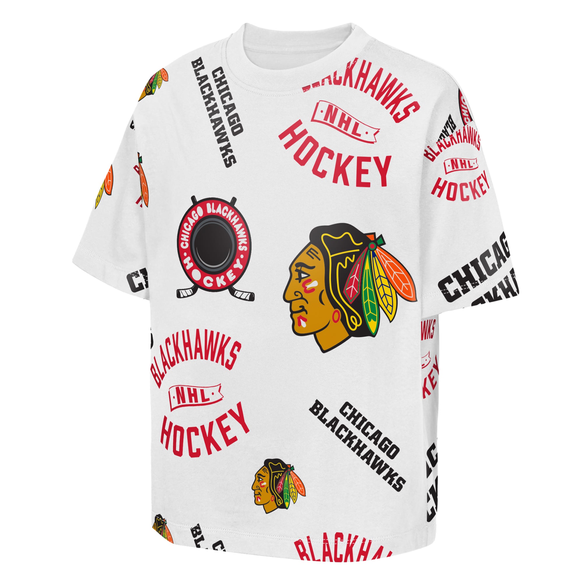 T-shirt blanc Outerstuff Youth Chicago Blackhawks Unstoppable Elevable