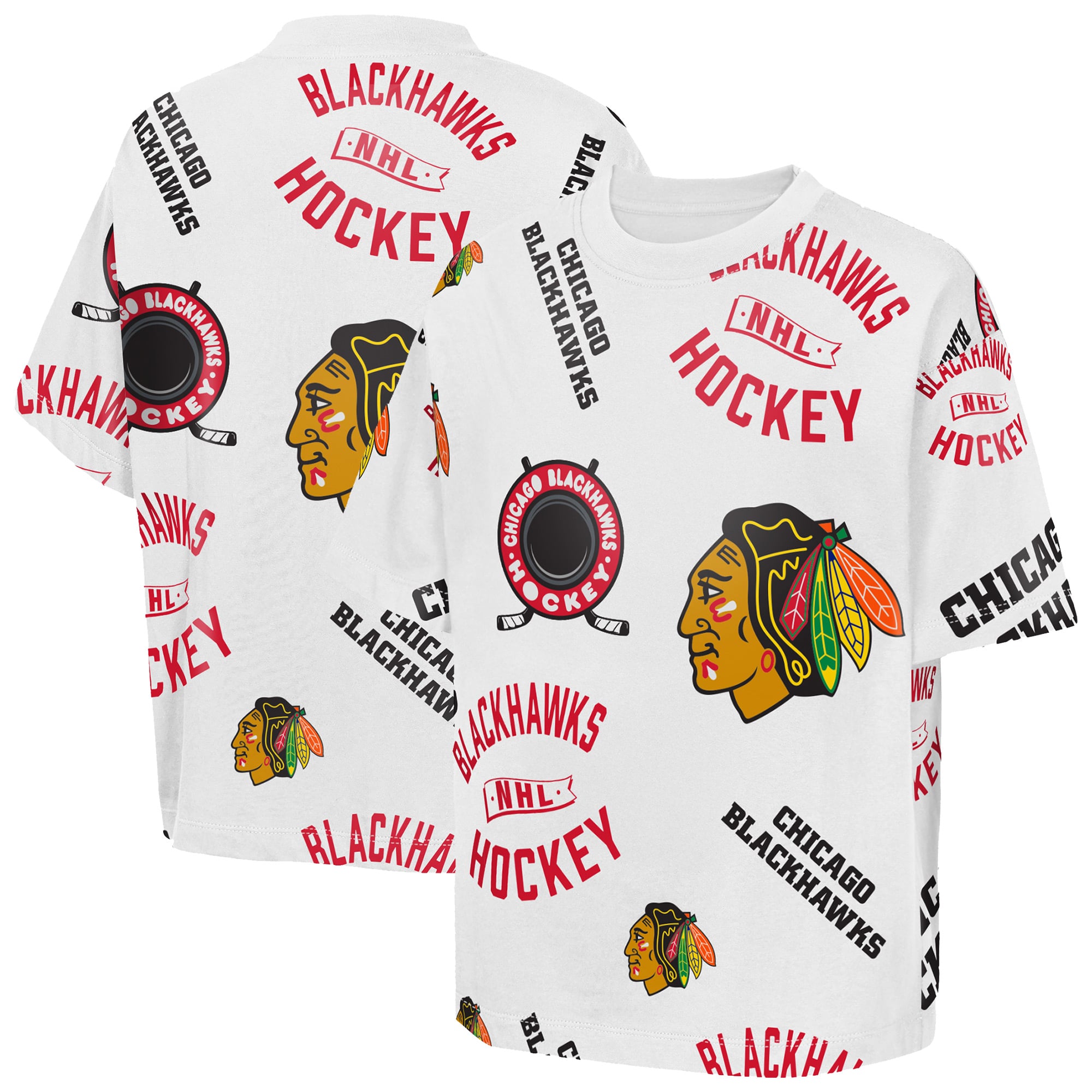 T-shirt blanc Outerstuff Youth Chicago Blackhawks Unstoppable Elevable