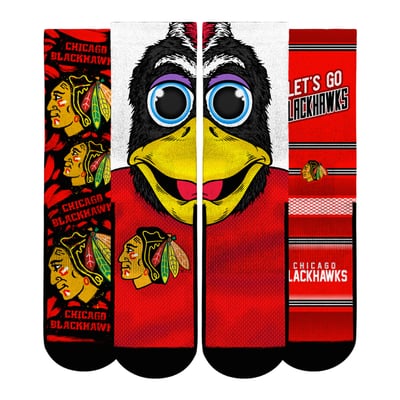  Chicago Blackhawks Rock Em Youth Fan Favorites Three-Pack Crew Socks Set - Red