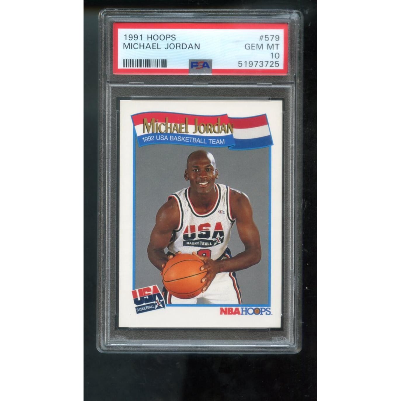 1991-92 Hoops #579 Michael Jordan PSA 10 Graded Card USA Olympic 
