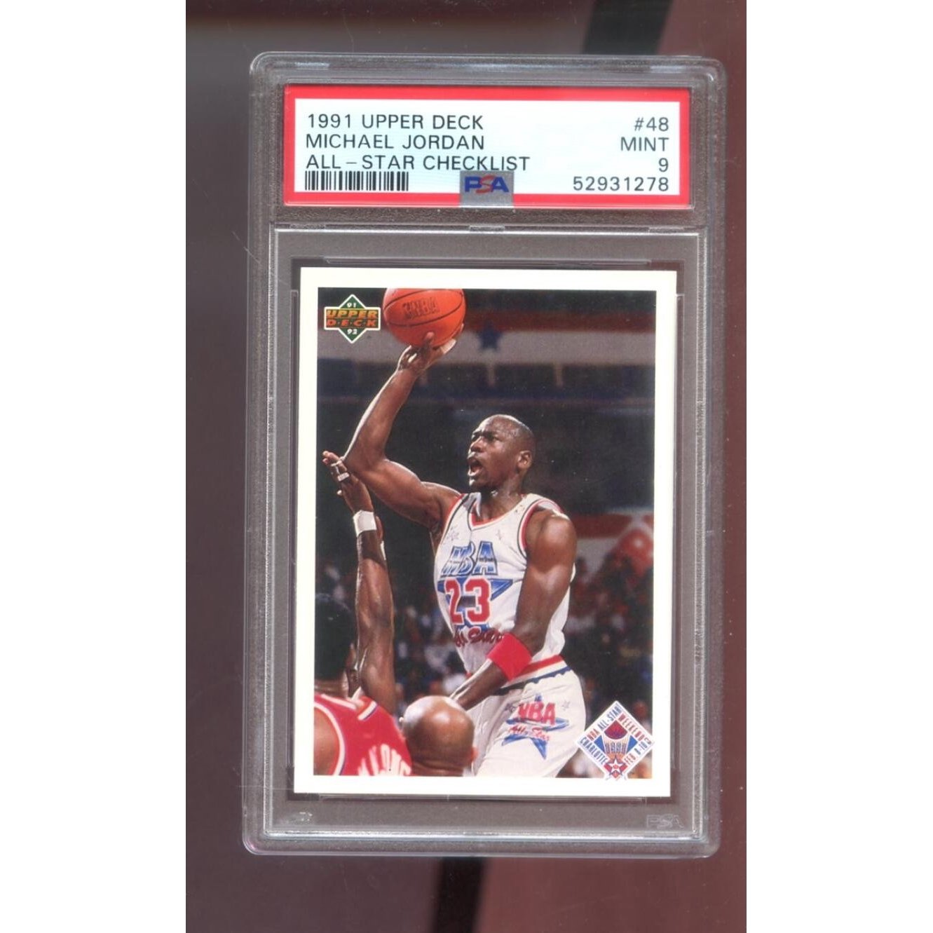 1991-92 Upper Deck #48 Michael Jordan All-Star Checklist PSA 9 