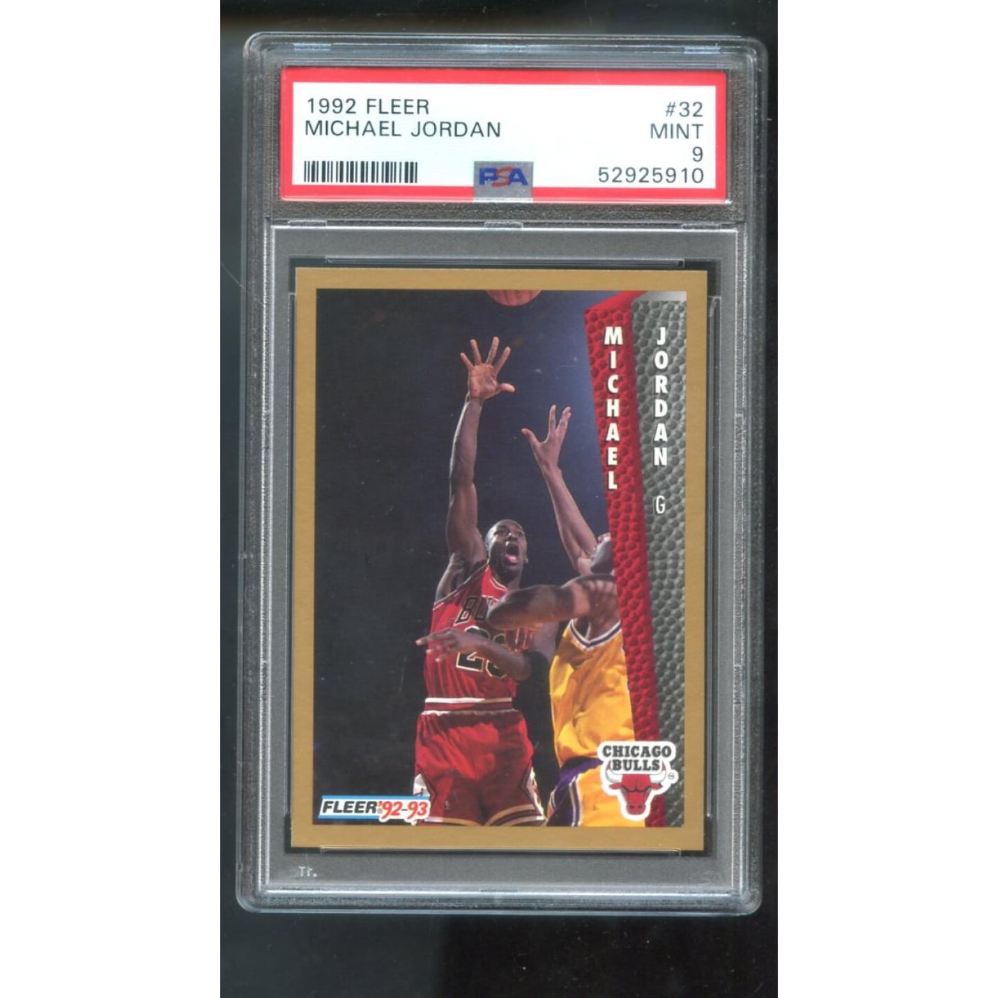 1992-93 Fleer #32 Michael Jordan PSA 9 Graded Basketball Card 1993 