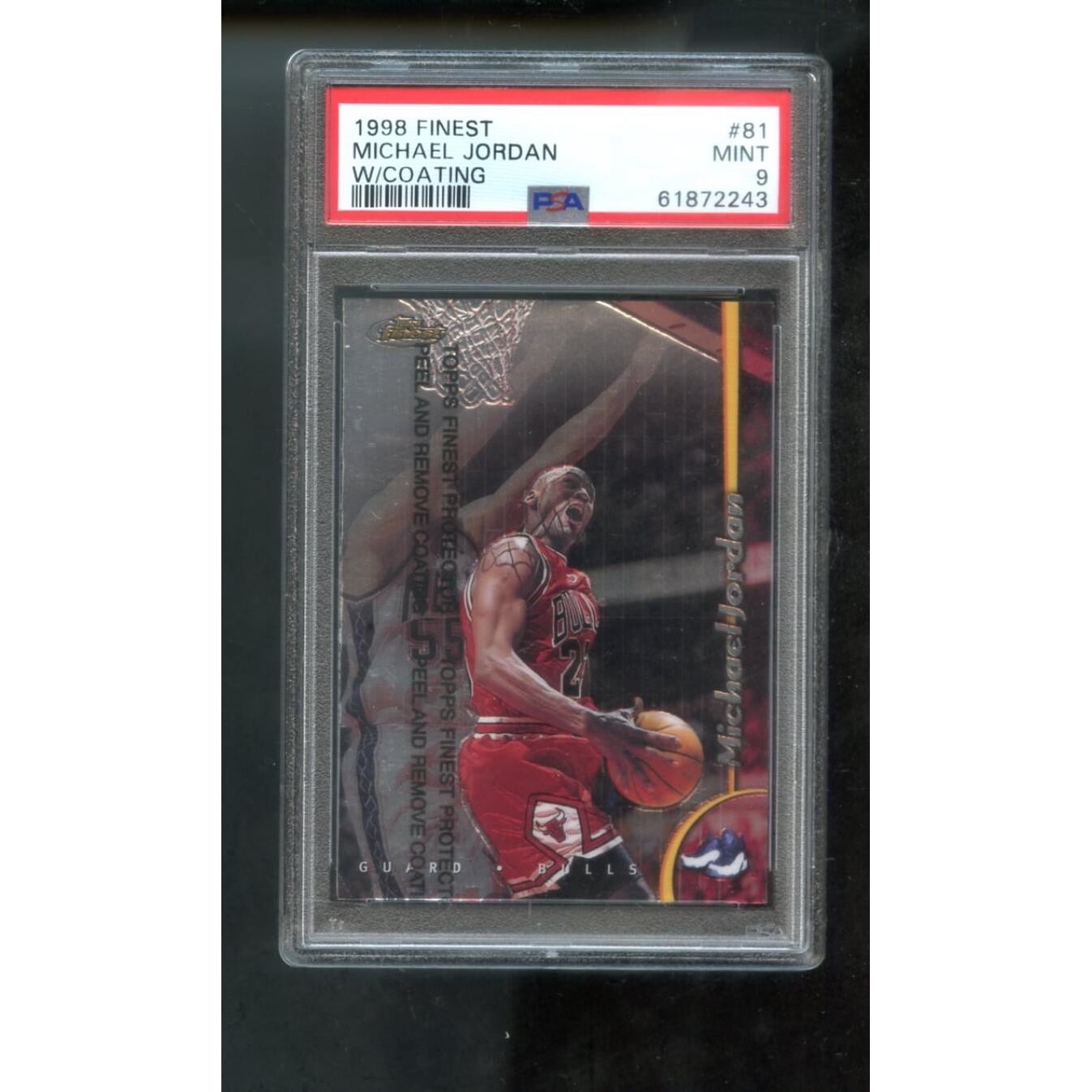 1998-99 Topps Finest #81 Michael Jordan PSA 9 Graded Basketball 