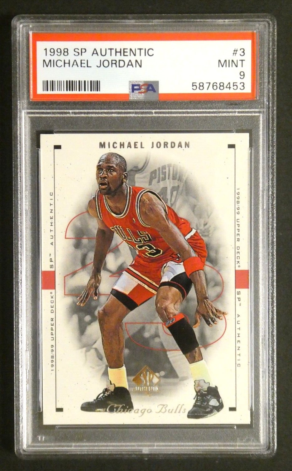 1998 Upper Deck SP Authentic Michael Jordan #3 Chicago Bulls PSA 9 