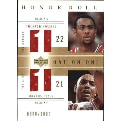 2001-02 Upper Deck Honor Roll #129 Trenton Hassell JSY RC/Marcus Fizer JSY