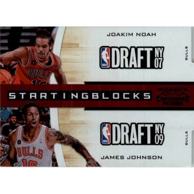 2010-11 Playoff Contenders Patches Starting Blocks Die Cuts Black #18 Joakim Noah/James Johnson