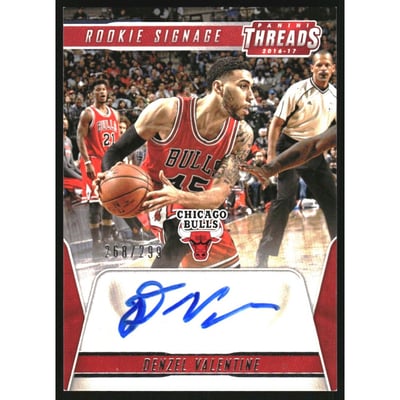2016-17 Panini Threads Rookie Signage #12 Denzel Valentine/299