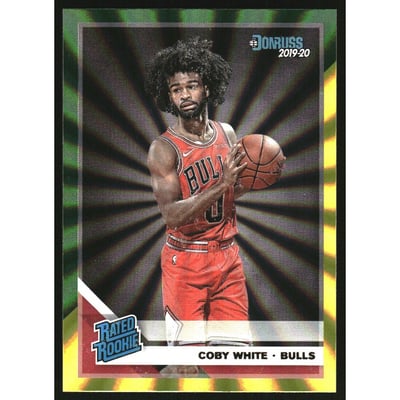 2019-20 Donruss Holo Green and Yellow Laser #206 Coby White RR