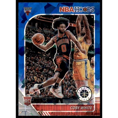 2019-20 Hoops Premium Stock Prizms Blue Cracked Ice #204 Coby White