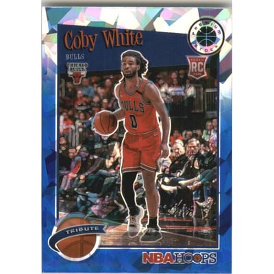 2019-20 Hoops Premium Stock Prizms Blue Cracked Ice #295 Coby White