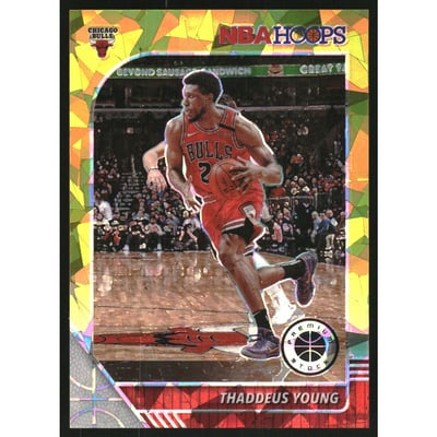 2019-20 Hoops Premium Stock Prizms Gold Cracked Ice #78 Thaddeus Young