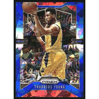 2019-20 Panini Prizm Prizms Blue Ice #217 Thaddeus Young