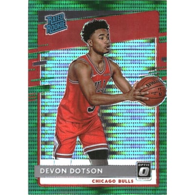 2020-21 Donruss Optic Fanatics Green Pulsar #173 Devon Dotson RR