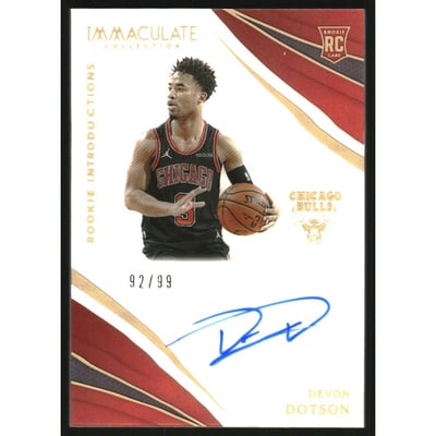 2020-21 Immaculate Collection Immaculate Rookie Introductions Autographs #8 Devon Dotson/99