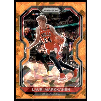 2020-21 Panini Prizm Prizms Orange Ice #116 Lauri Markkanen