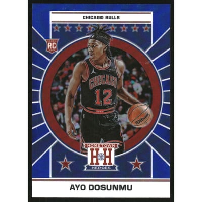 2021-22 Panini Chronicles Blue #656 Ayo Dosunmu/Hometown Heroes Optic
