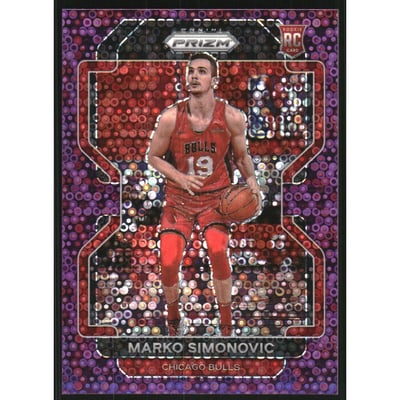 2021-22 Panini Prizm Prizms Fast Break Purple #166 Marko Simonovic