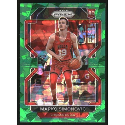 2021-22 Panini Prizm Prizms Green Ice #166 Marko Simonovic