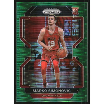 2021-22 Panini Prizm Prizms Green Pulsar #166 Marko Simonovic