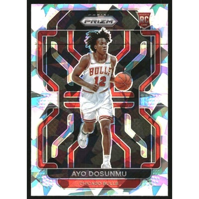2021-22 Panini Prizm Prizms Ice #271 Ayo Dosunmu