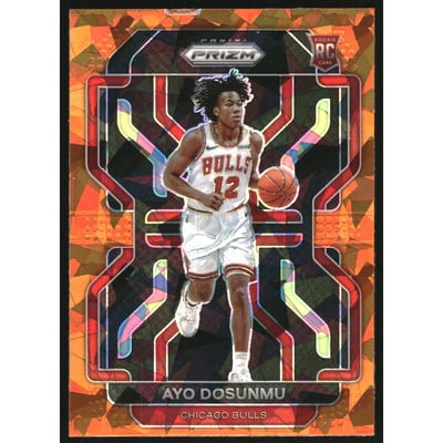 2021-22 Panini Prizm Prizms Orange Ice #271 Ayo Dosunmu