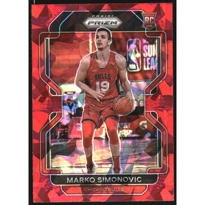 2021-22 Panini Prizm Prizms Red Ice #166 Marko Simonovic