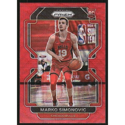 2021-22 Panini Prizm Prizms Ruby Wave #166 Marko Simonovic