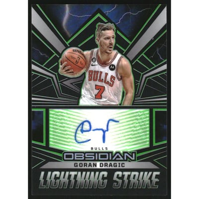 2022-23 Panini Obsidian Lightning Strike Signatures Electric Etch Green #8 Goran Dragic