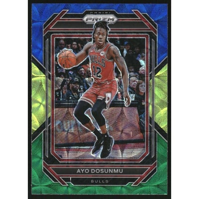 2022-23 Panini Prizm Prizms Choice Blue Yellow and Green #79 Ayo Dosunmu