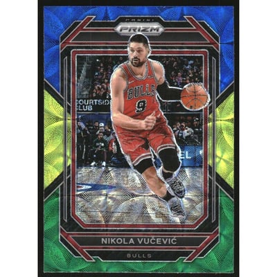 2022-23 Panini Prizm Prizms Choice Blue Yellow and Green #80 Nikola Vucevic