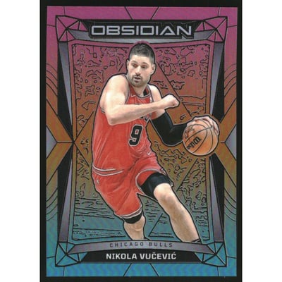 2023-24 Panini Obsidian Electric Etch Neon Flood #108 Nikola Vucevic