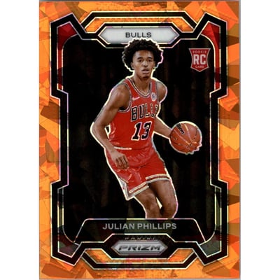 2023-24 Panini Prizm Prizms Orange Ice #125 Julian Phillips